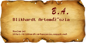 Blikhardt Artemíszia névjegykártya